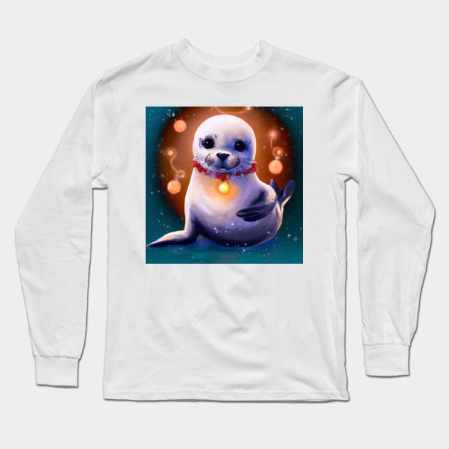 Cute Seal Drawing Long Sleeve T-Shirt by Play Zoo